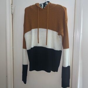Hooded Color Block Sweater